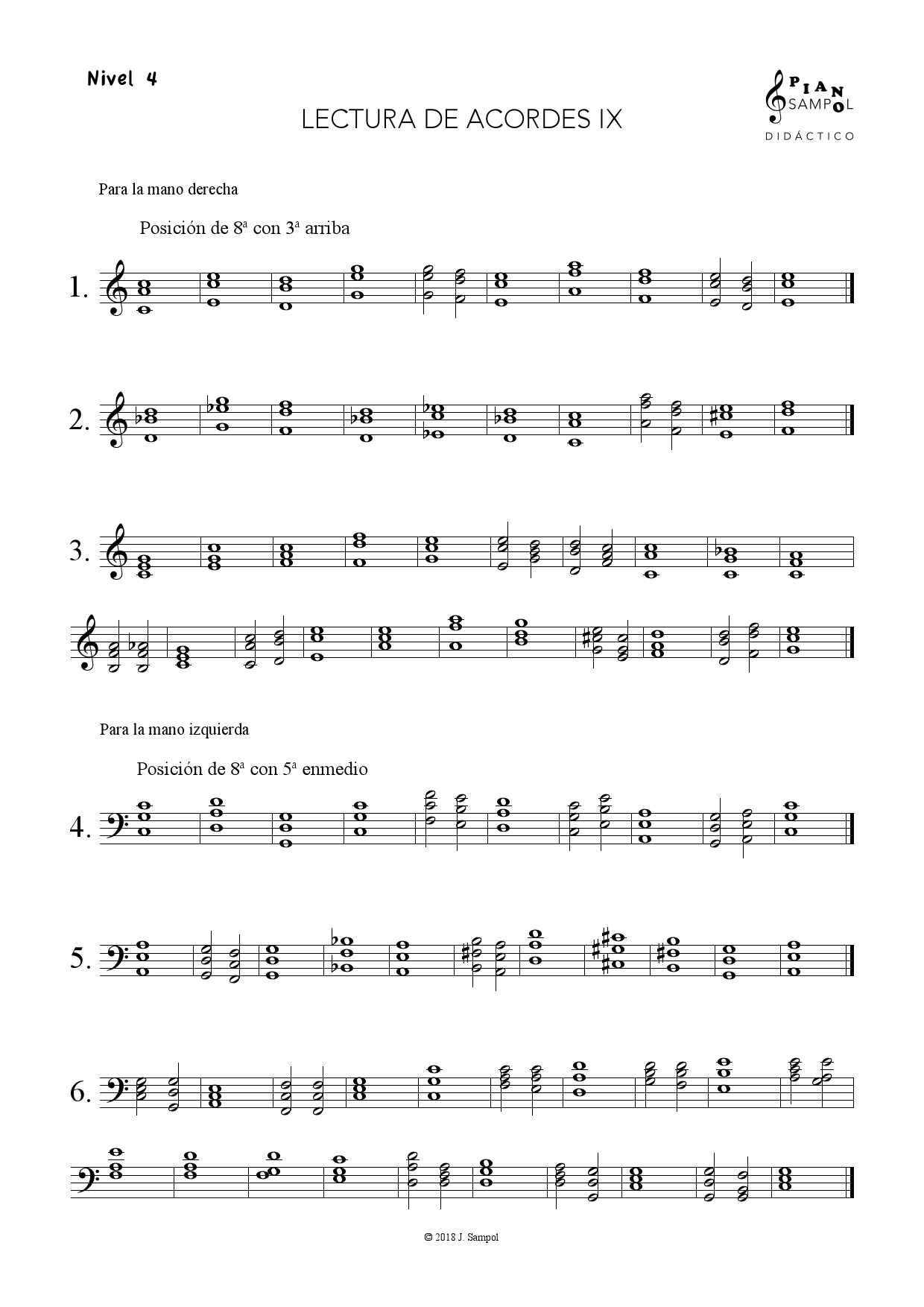 Estrecho Cromático posición 62. LECTURA DE ACORDES (cuarta parte) – Material de música