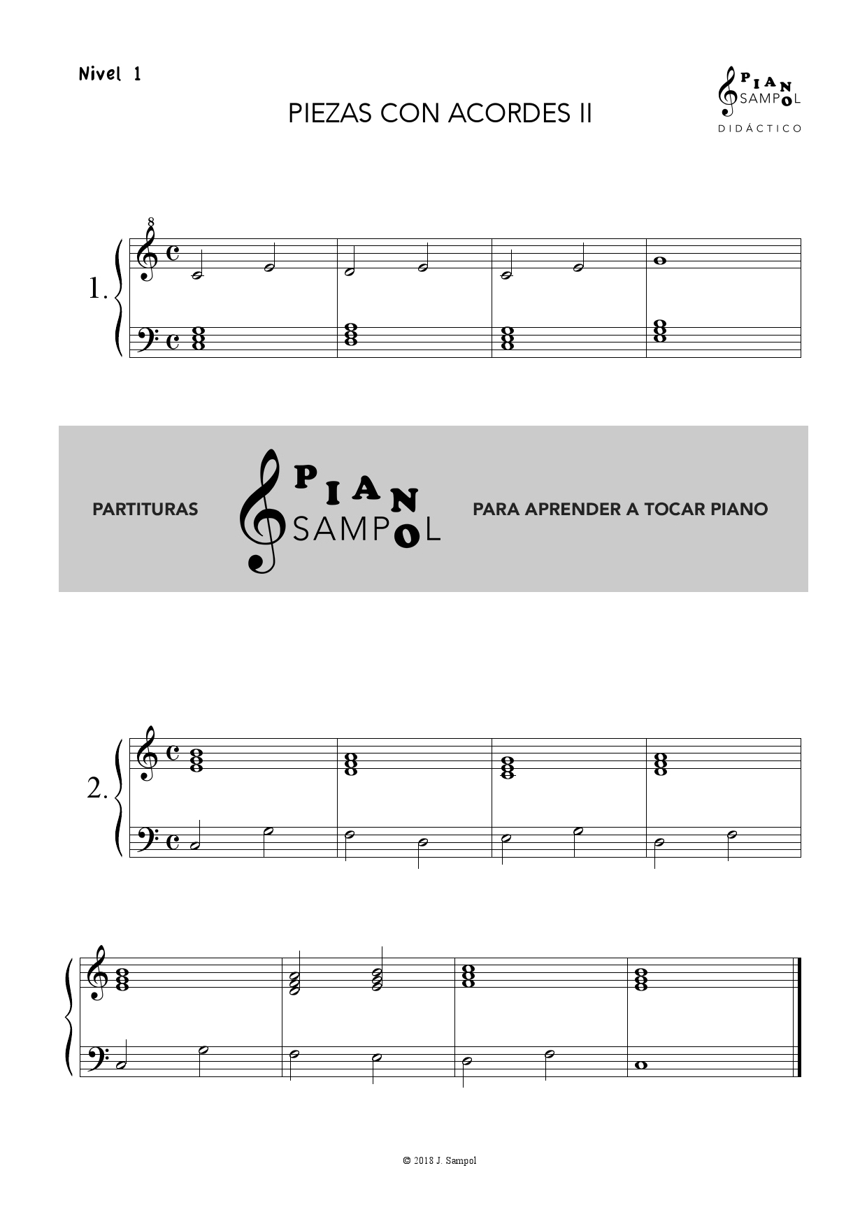 es inutil detective Pera PIEZAS CON ACORDES II – Descargar partitura PDF piano – Material de Música