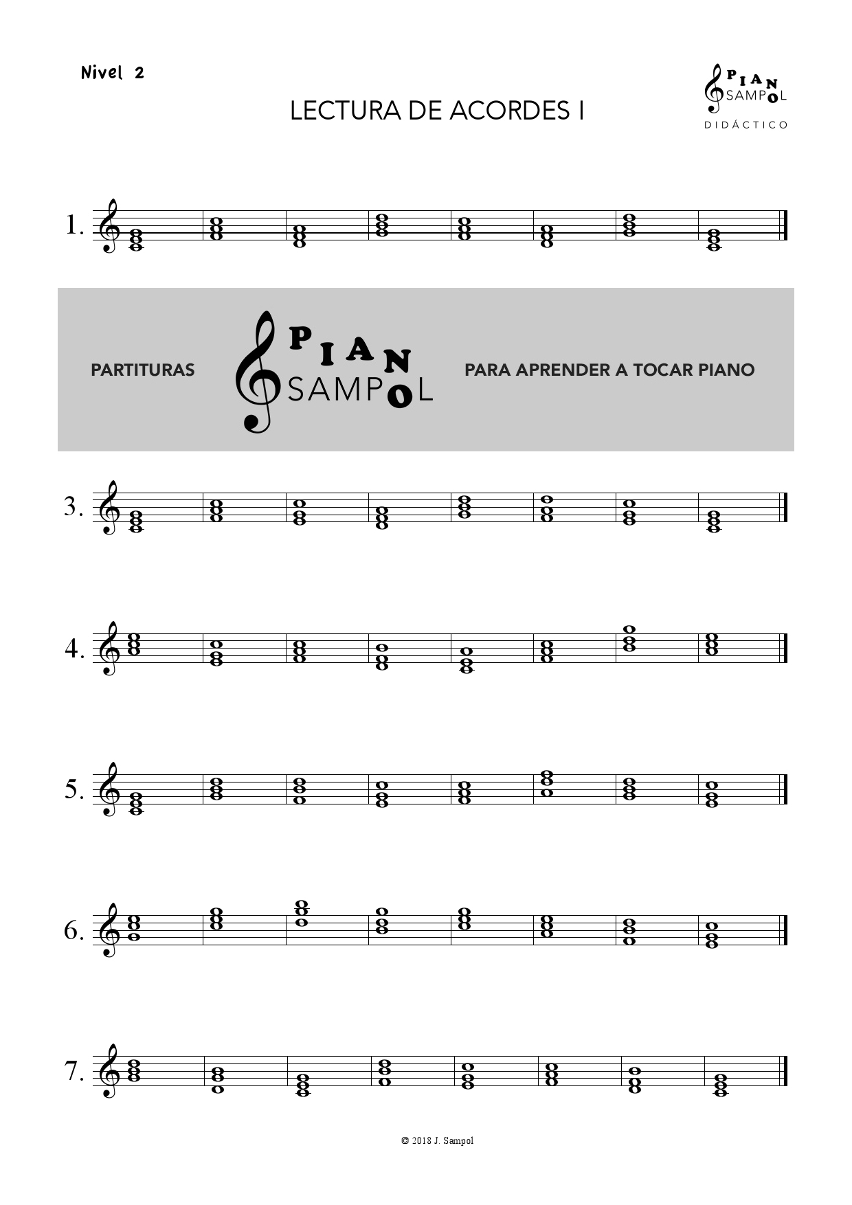 ponerse en cuclillas Perforar Unirse LECTURA DE ACORDES I – Descargar partitura PDF piano – Material de Música