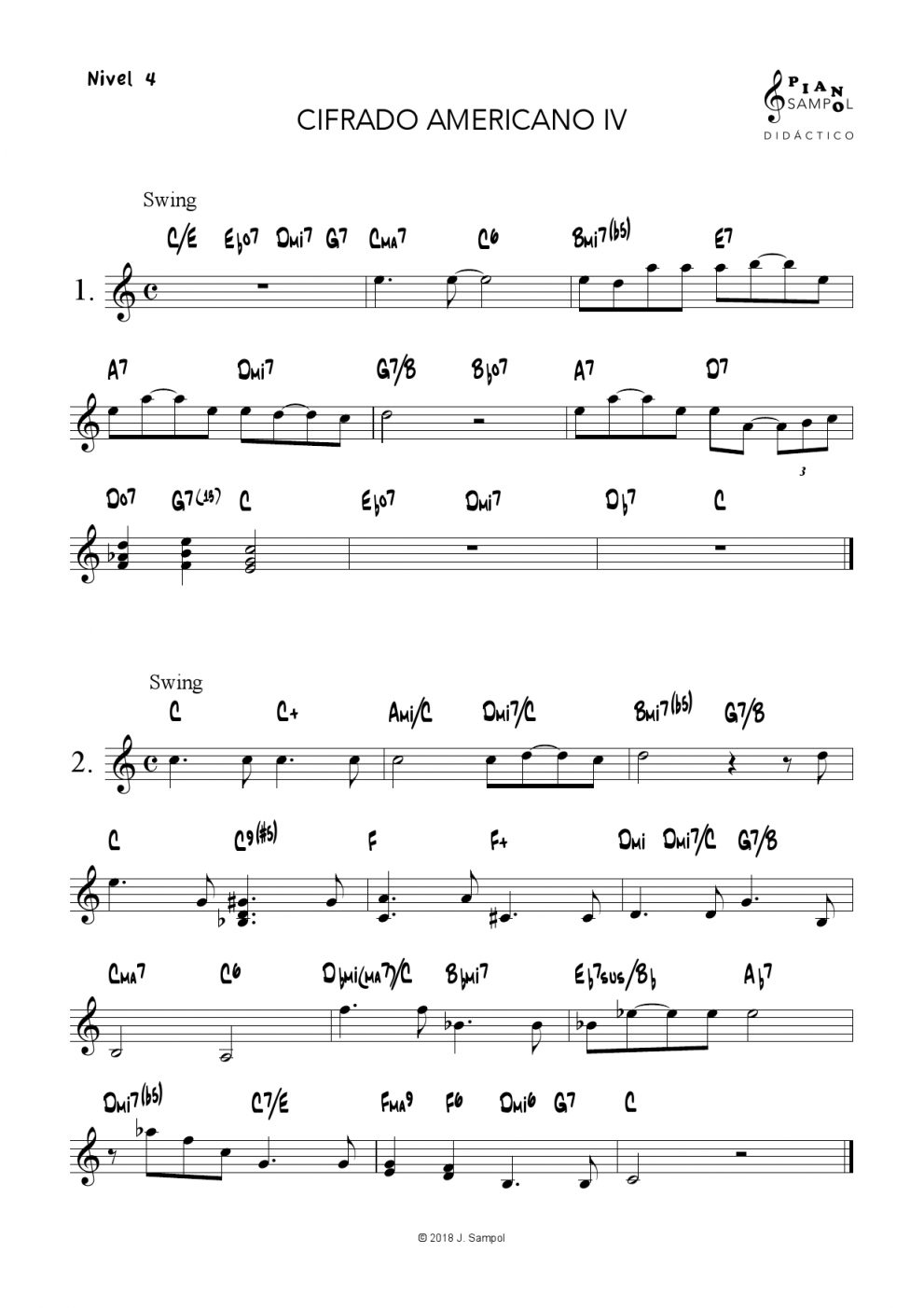 59. CIFRADO AMERICANO (segunada parte) Material de música