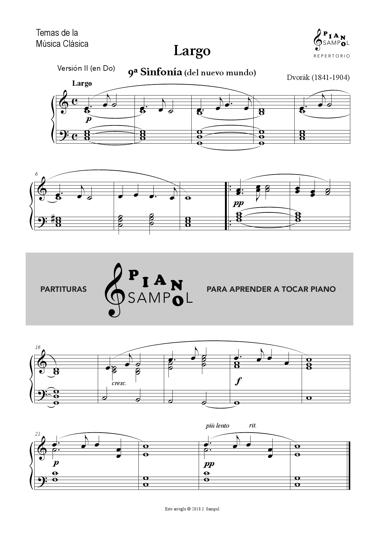 El Lago de los Cisnes - Partitura Fácil en PDF - La Touche Musicale
