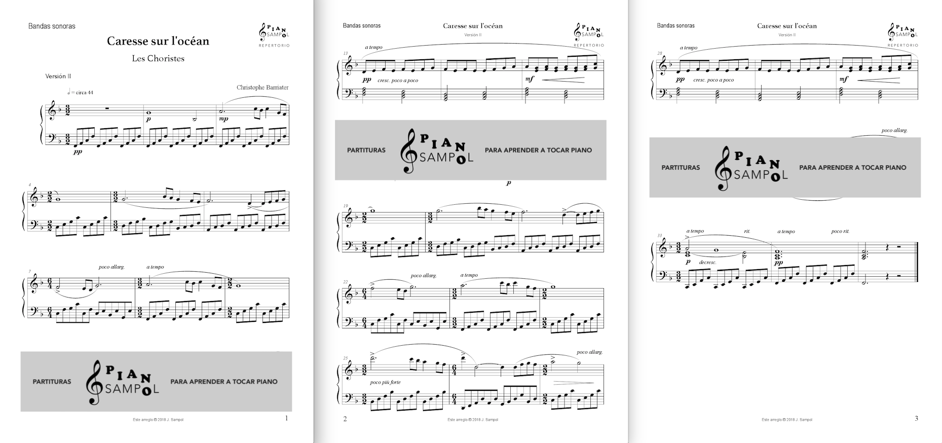 futuro relajarse salchicha Caresse sur l'ócean – Descargar partitura PDF piano – Material de Música